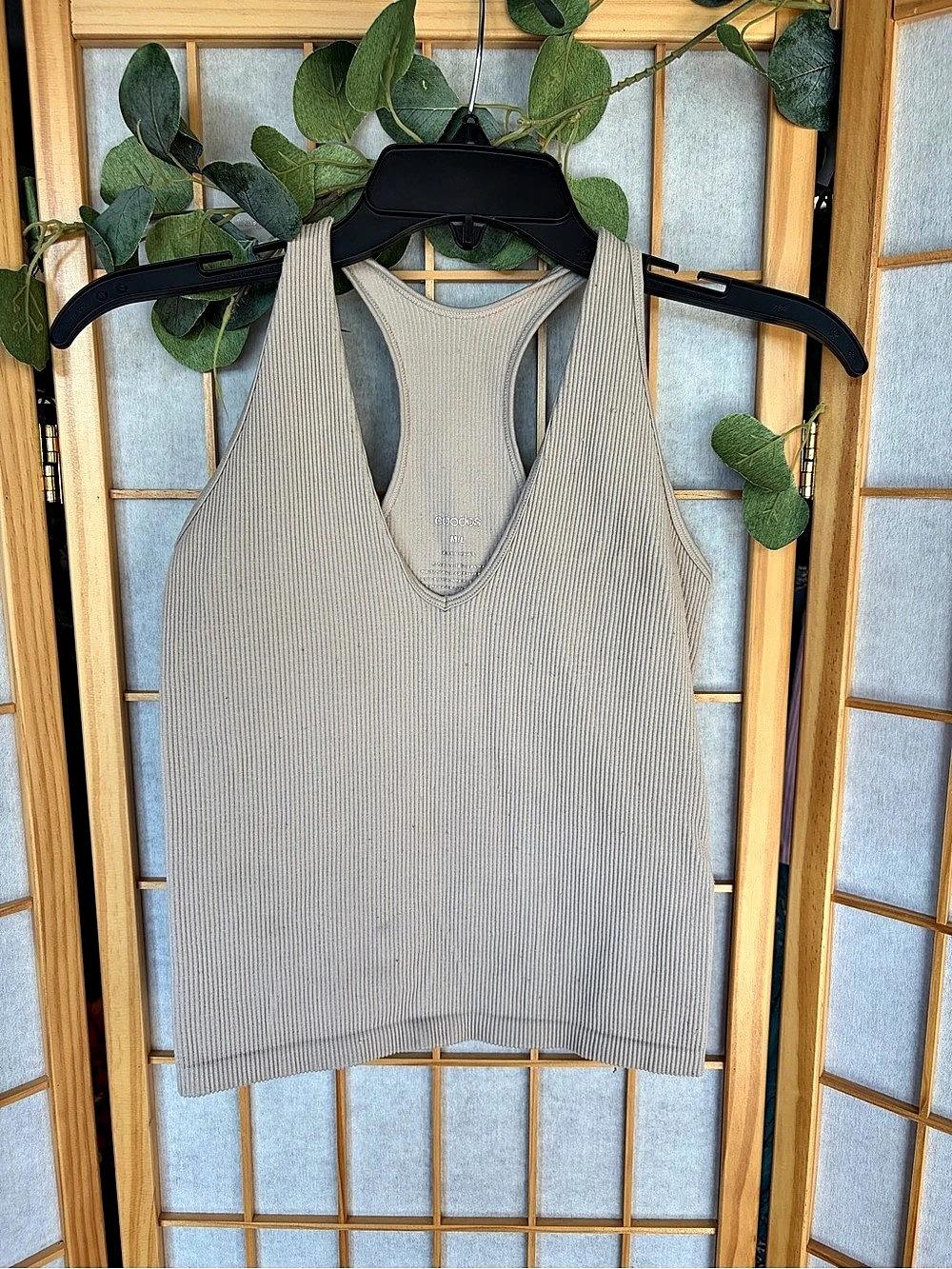 Good Ribbed Racerback Tank in tan M/L Like New